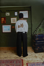 Wide leg pleated trouser